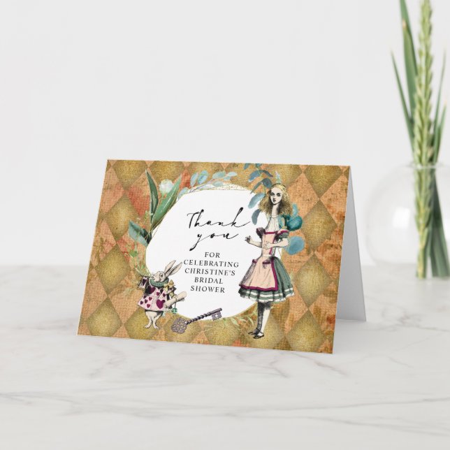 Vintage Alice in Wonderland Thank You Card (Front)