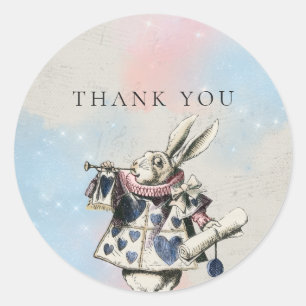 Vintage Alice in Wonderland Thank You Classic Round Sticker