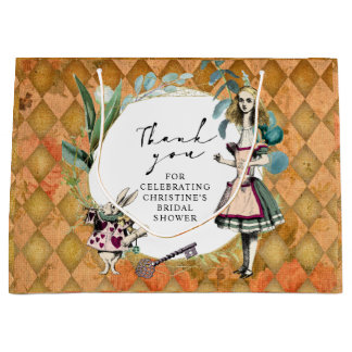 Vintage Alice in Wonderland Thank You Large Gift Bag