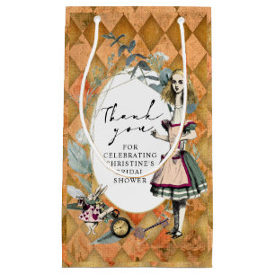 Vintage Alice in Wonderland Thank You  Small Gift Bag