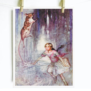 Vintage Alice in Wonderland The Leaping Mouse Postcard