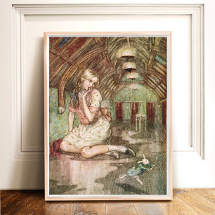 Vintage Alice in Wonderland The White Rabbit Poster