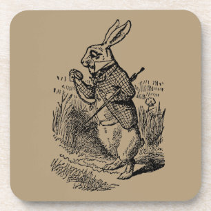 Vintage Alice in Wonderland the White Rabbit Watch Drink Coaster