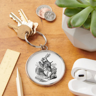 Vintage Alice in Wonderland the White Rabbit Watch Keychain