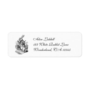 Vintage Alice in Wonderland the White Rabbit Watch Label