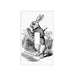 Vintage Alice in Wonderland the White Rabbit Watch Light Switch Cover