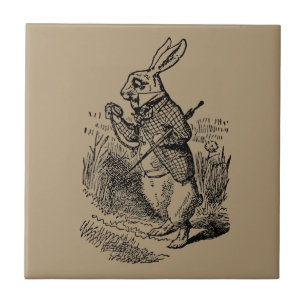 Vintage Alice in Wonderland the White Rabbit Watch Tile
