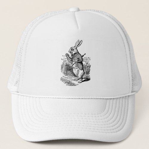 Vintage Alice in Wonderland the White Rabbit Watch Trucker Hat