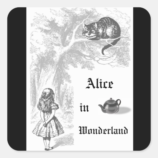 Vintage Alice in Wonderland Themed Party Sticker (Front)