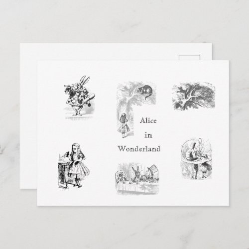 Vintage Alice in Wonderland Themed Postcard