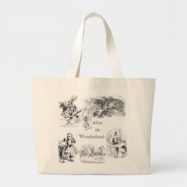 Vintage Alice in Wonderland Themed Tote Bag (Front)