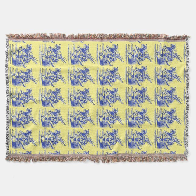 Vintage Alice in Wonderland Throw Blanket (Front)