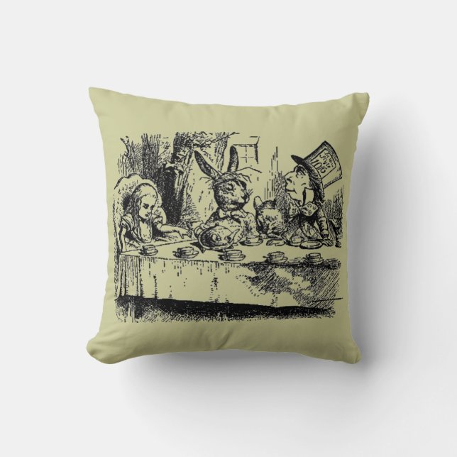 Vintage Alice in Wonderland Throw Pillow (Front)