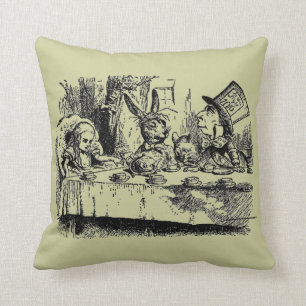 Vintage Alice in Wonderland Throw Pillow