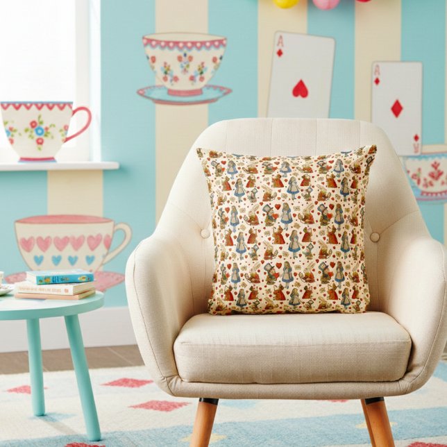 Vintage Alice in Wonderland  Throw Pillow (Creator Uploaded)