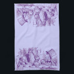 Vintage Alice in Wonderland Towel<br><div class="desc">Vintage Alice in Wonderland tea party kitchen towel.  Background color can be customized.</div>