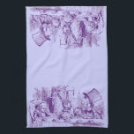 Vintage Alice in Wonderland Towel<br><div class="desc">Vintage Alice in Wonderland tea party kitchen towel.  Background color can be customized.</div>