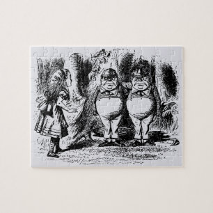 Vintage Alice in Wonderland, Tweedledum Tweedledee Jigsaw Puzzle