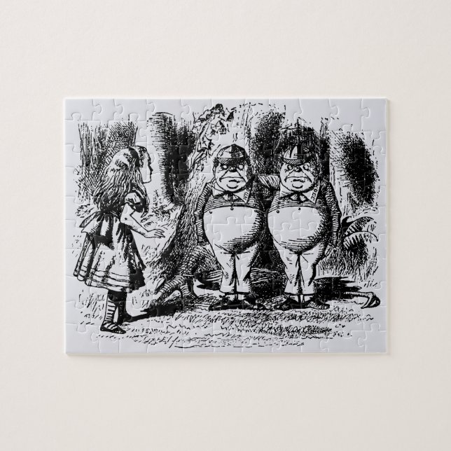 Vintage Alice in Wonderland, Tweedledum Tweedledee Jigsaw Puzzle (Horizontal)