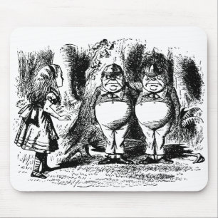 Vintage Alice in Wonderland, Tweedledum Tweedledee Mouse Pad