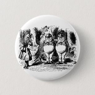 Vintage Alice in Wonderland, Tweedledum Tweedledee Pinback Button
