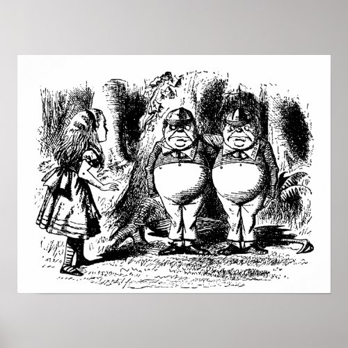 Vintage Alice in Wonderland Tweedledum Tweedledee Poster