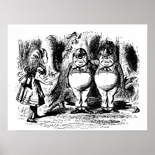 Vintage Alice in Wonderland, Tweedledum Tweedledee Poster (Front)