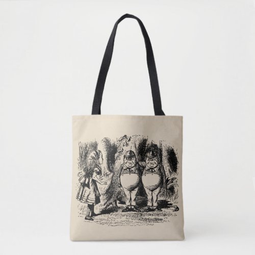 Vintage Alice in Wonderland Tweedledum Tweedledee Tote Bag
