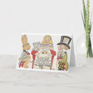 Vintage Alice In Wonderland Valentine Holiday Card