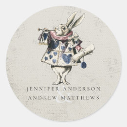 Vintage Alice in Wonderland Wedding Classic Round Sticker