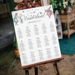 Vintage Alice in Wonderland Wedding Find Your Seat Poster