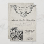 Vintage Alice in Wonderland Wedding Reception Card (Front/Back)