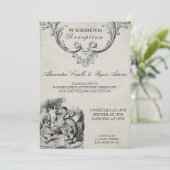 Vintage Alice in Wonderland Wedding Reception Card (Standing Front)