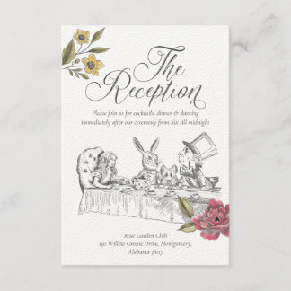 Vintage Alice In Wonderland Wedding Reception Enclosure Card