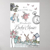 Vintage Alice In Wonderland Welcome Baby Shower  Poster (Front)