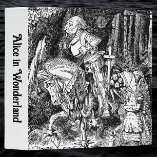 Vintage Alice in Wonderland White Knight on Horse 3 Ring Binder