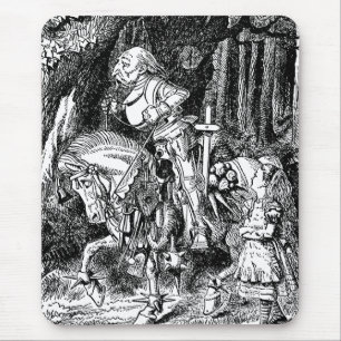 Vintage Alice in Wonderland White Knight on Horse Mouse Pad