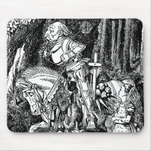 Vintage Alice in Wonderland White Knight on Horse Mouse Pad
