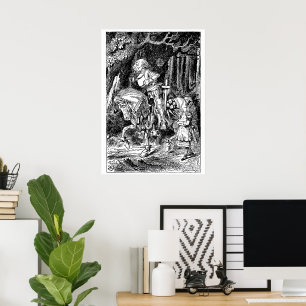 Vintage Alice in Wonderland White Knight on Horse Poster