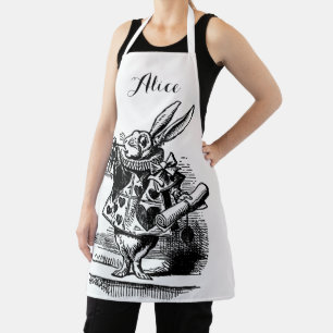 Vintage Alice in Wonderland White Rabbit as Herald Apron