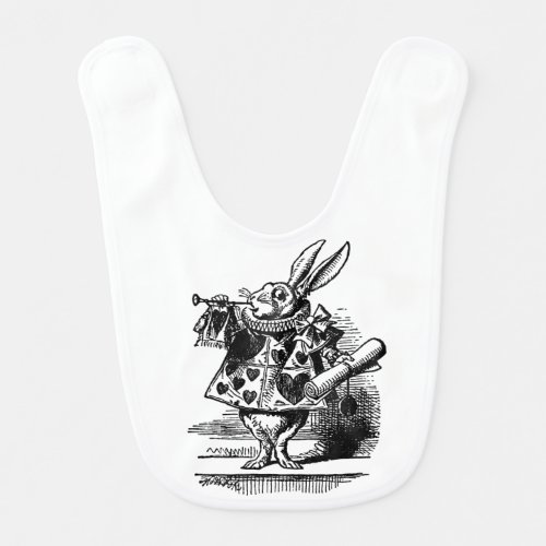 Vintage Alice in Wonderland White Rabbit as Herald Bib