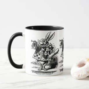 Vintage Alice in Wonderland White Rabbit as Herald Mug