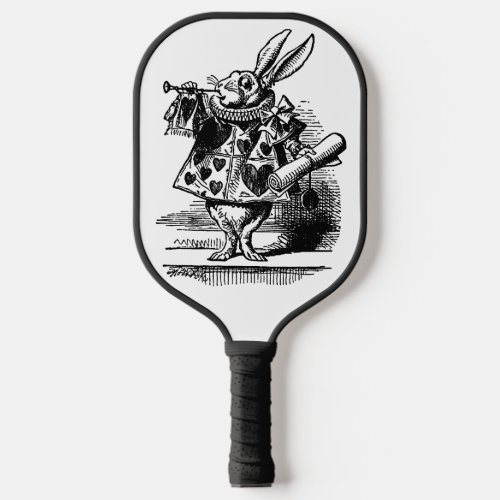 Vintage Alice in Wonderland White Rabbit as Herald Pickleball Paddle
