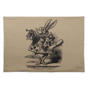 Vintage Alice in Wonderland White Rabbit as Herald Placemat