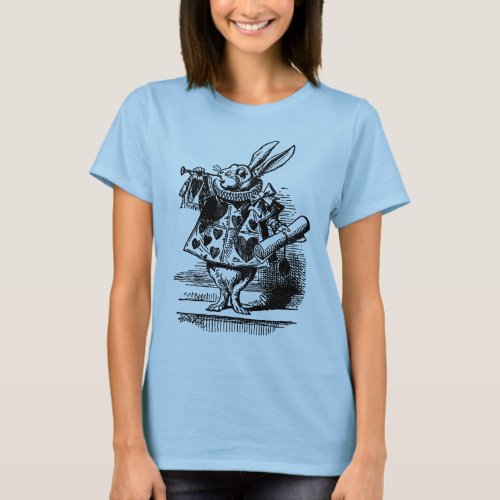 Vintage Alice in Wonderland White Rabbit as Herald T_Shirt