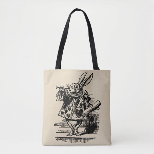 Vintage Alice in Wonderland White Rabbit as Herald Tote Bag