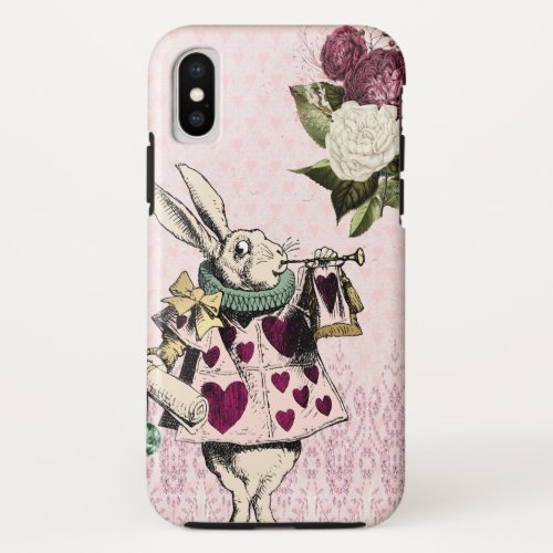 Vintage Alice in Wonderland White Rabbit iPhone X Case