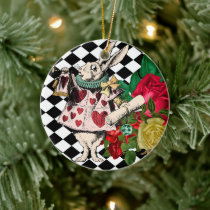 Vintage Alice in Wonderland White Rabbit Ceramic Ornament