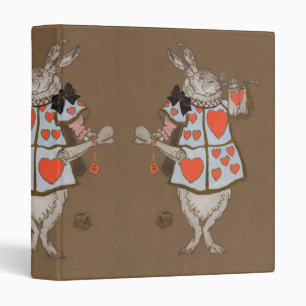 Vintage Alice in Wonderland White Rabbit Herald 3 Ring Binder