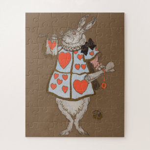 Vintage Alice in Wonderland White Rabbit Herald Jigsaw Puzzle